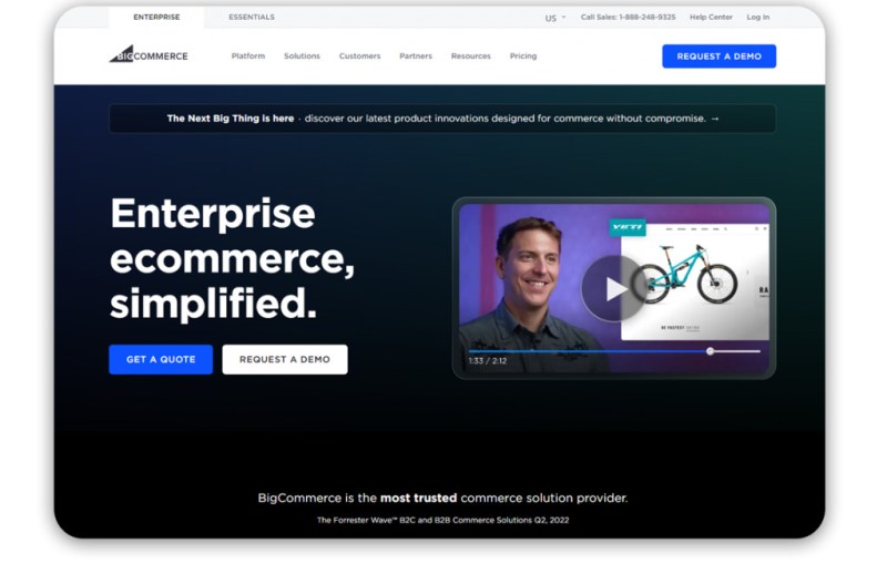 BigCommerce —a straightforward digital store builder. 