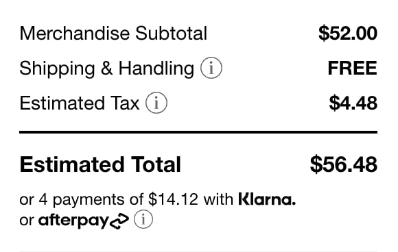 checkout example from sephora.com 