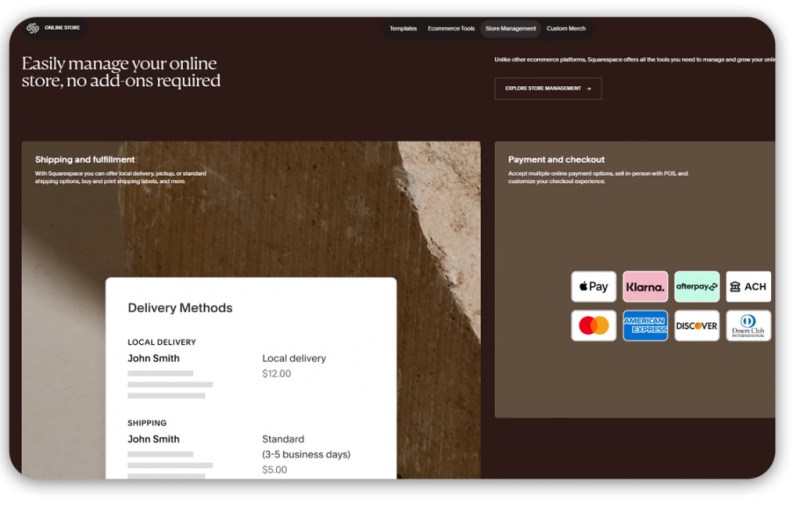 Squarespace—a simple website editor for small web shops