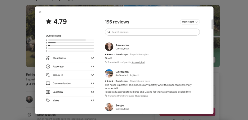 airbnb rating system