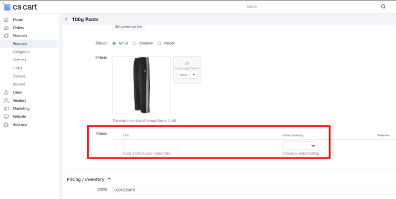 Video on product page